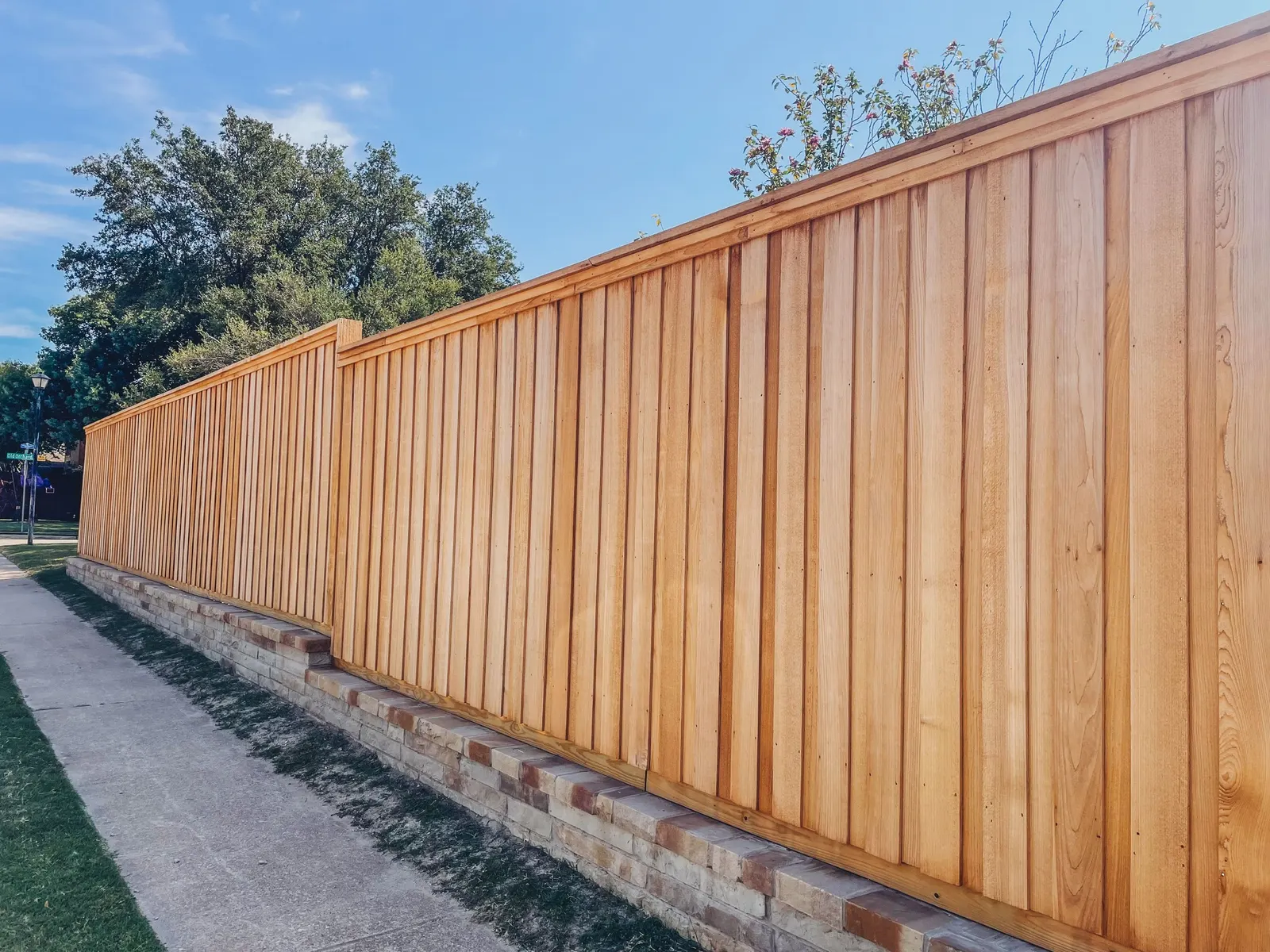 Cedar wood privacy fence installed in a Columbia TN backyard