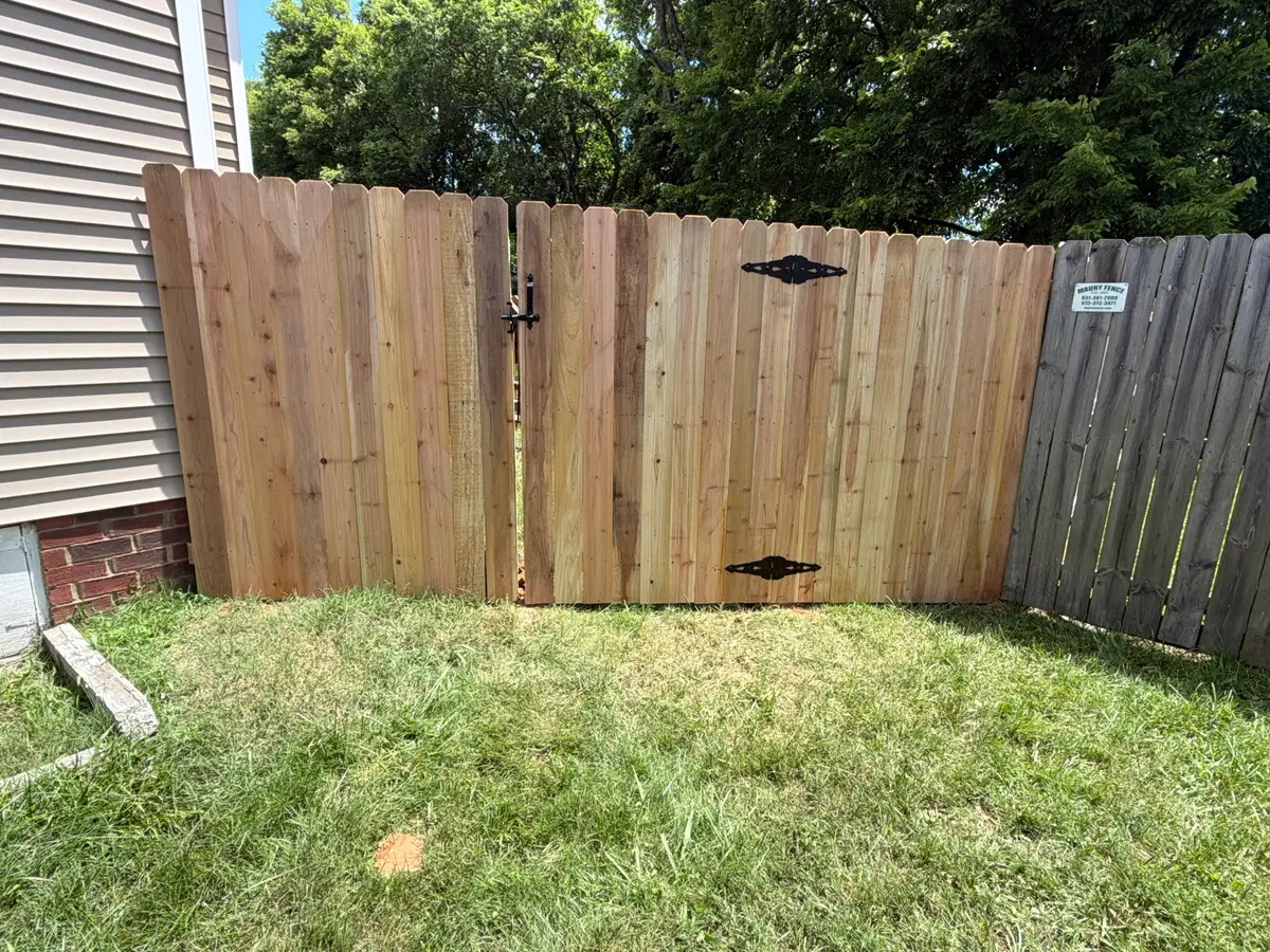 Wood privacy enclosure box, installed by Duck Duck Fence
